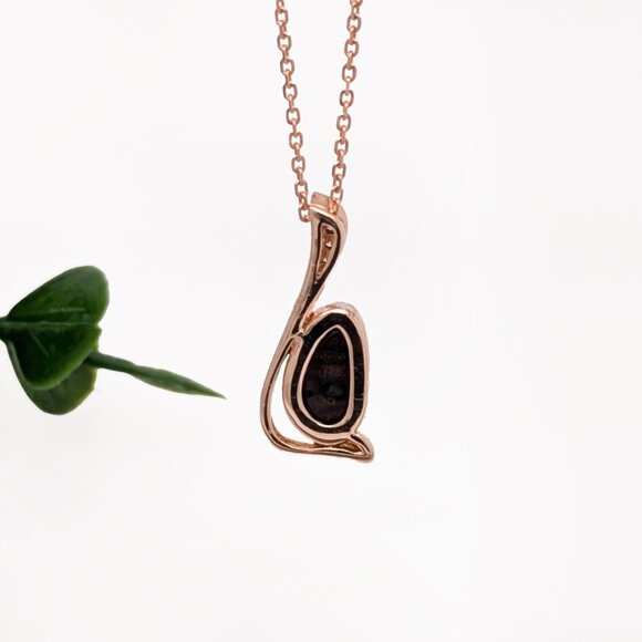 Australian Boulder Opal Pendant in 14K Solid Gold with Natural Diamond Accents - Picture 6 of 6